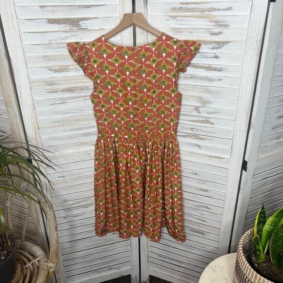 MATILDA JANE Women's Character Counts Orange Floral Mini Dress Small Retro Boho - Picture 3 of 15